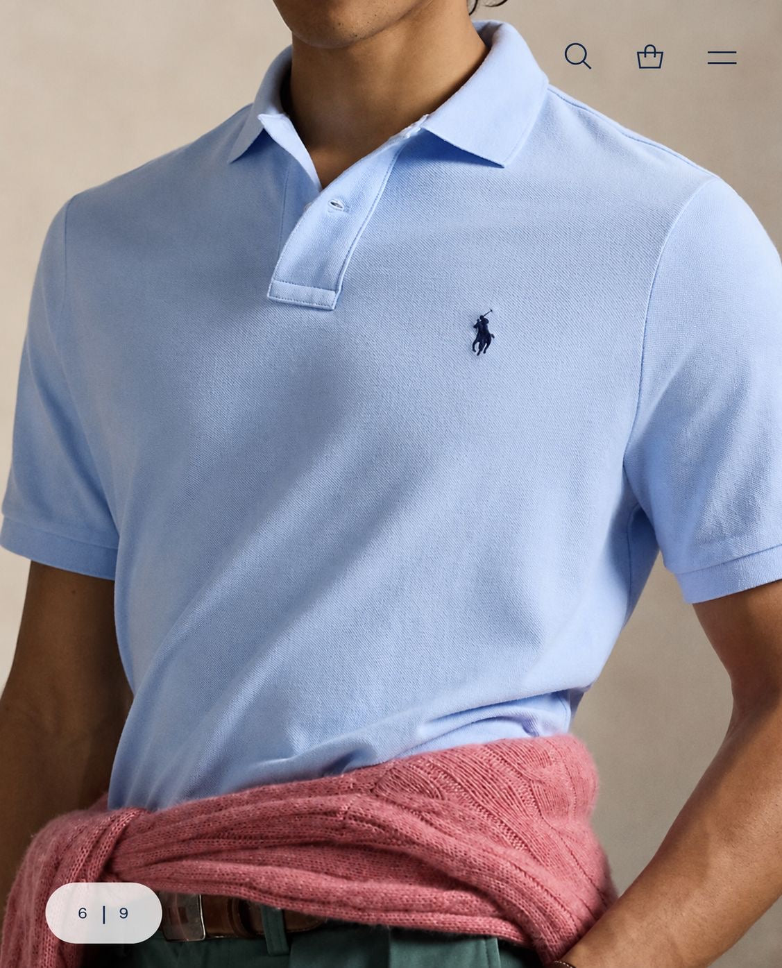 Classic Fit Stretch Mesh Polo Shirt