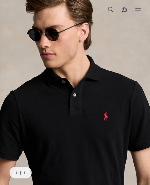Classic Fit Stretch Mesh Polo Shirt