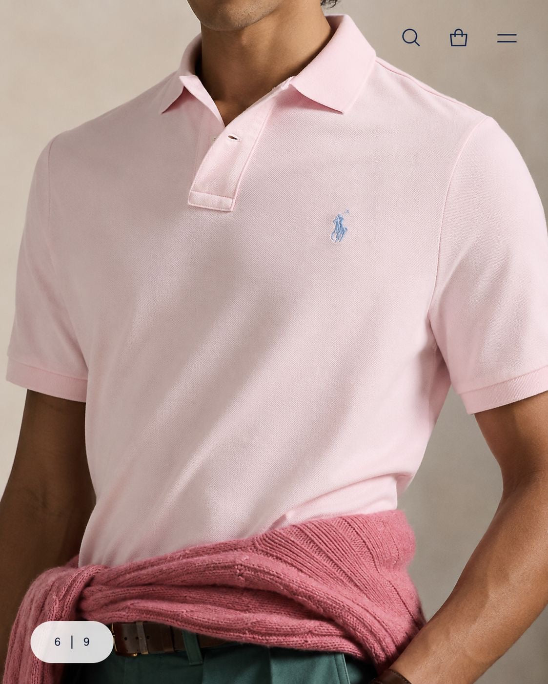 Classic Fit Stretch Mesh Polo Shirt
